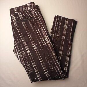 Banana Republic Sloan Pants Size 4 Low Rise Straight Leg Black White Pattern